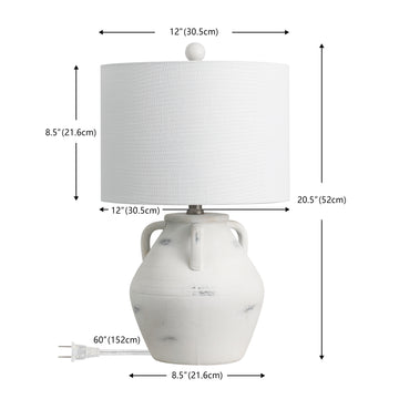 Altea 20.5" Rustic Coastal Pottery Jar LED Table Lamp